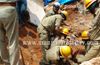 Hill caves in behind constn site at Derebail : 1 dead ; 2 critical